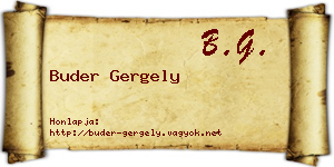 Buder Gergely névjegykártya